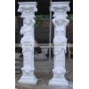 欧式罗马柱石雕 汉白玉西方人像雕花罗马柱雕刻