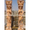 欧式罗马柱 西方人物晚霞红精美雕花绝美罗马柱石雕
